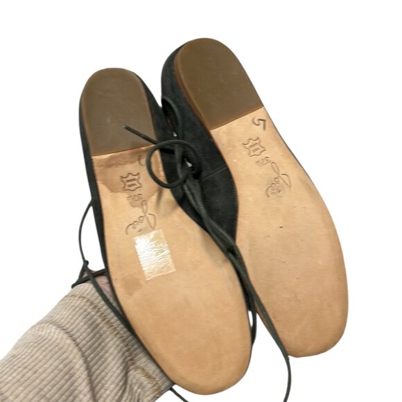 Joie Graphite Gray Suede Ballet Flats with Lace-Up Design Size 37 1/2 - Picture 7 of 7